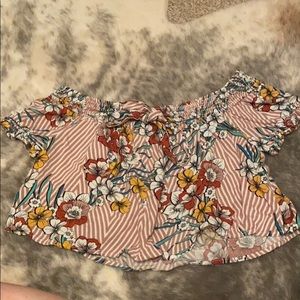 Off the shoulder crop top.